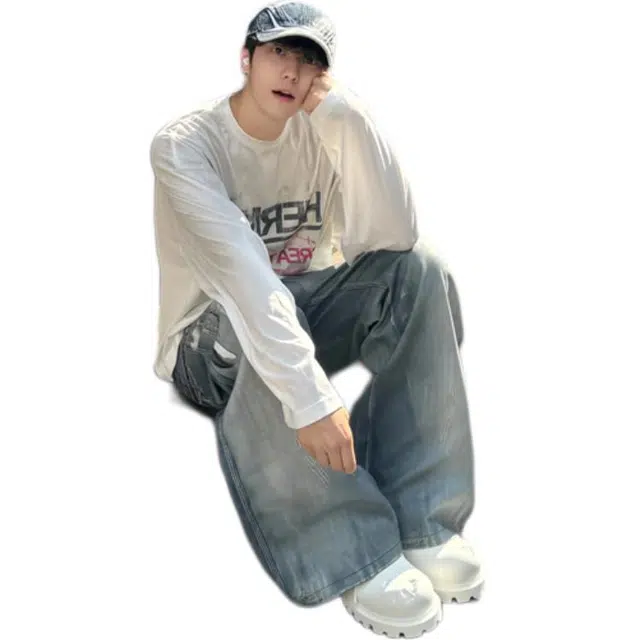 地界二 复古长袖圆领简约卫衣 男女同款