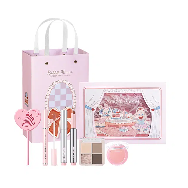 稚优泉 萌萌猫礼盒彩妆套装 易上色气色自然 四件套