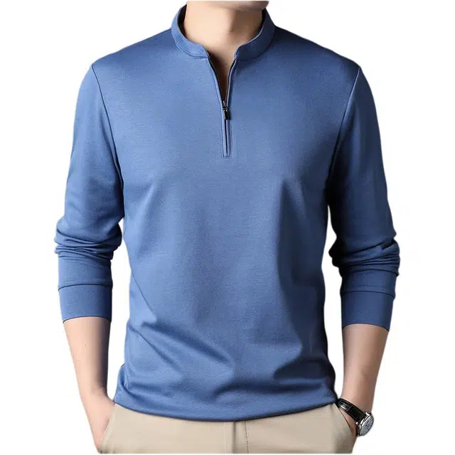 老爷车 秋季半拉链纯色立领长袖卫衣 男款