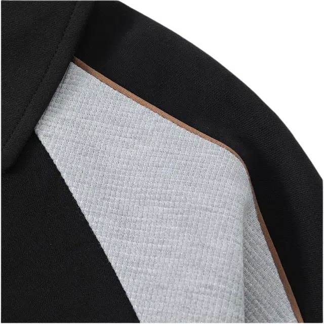 马员外 美式翻领拼接百搭时尚简约宽松卫衣 男款