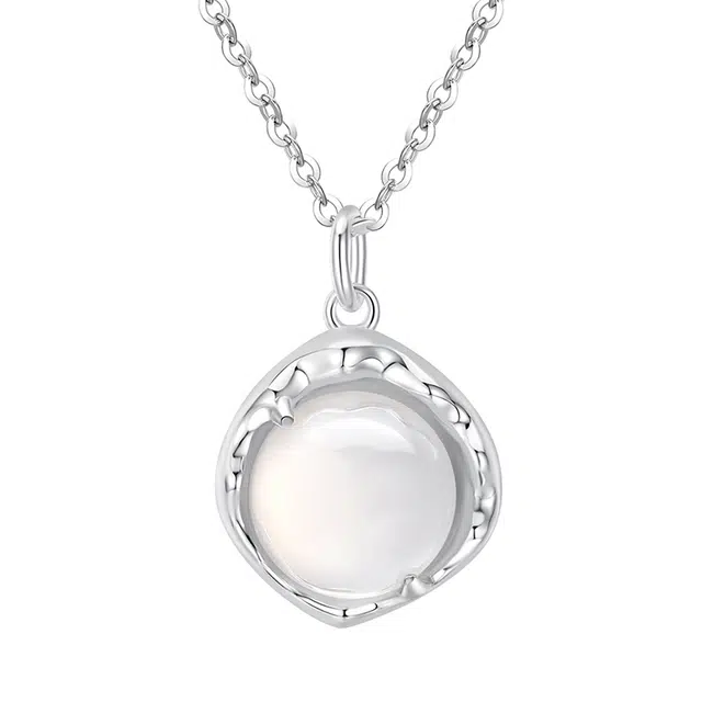 【赠限量手机金贴】 老庙 冰荔枝 水滴 新中式国风清冷感高级设计森系百搭显贵气质可调节锁骨链 浪漫表白女友仪式感 玉髓 项链 女款