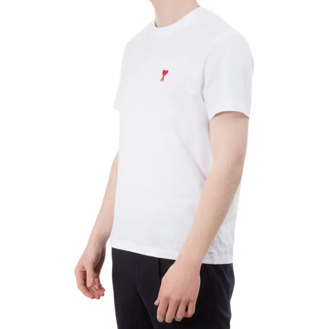 AMIPARIS Logo Embroidered T-Shirt White