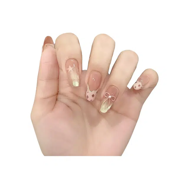 嘉比兔 甜酷纯欲皮粉豹纹猫眼渐变穿戴甲高级感气质立体显白法式美甲  杏仁浅色晕染 可爱