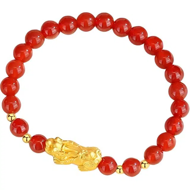 老庙 招财貔貅转运珠 新中式国潮国风平安纳福优雅显贵气 百搭日常可调节礼盒包装#好运 玛瑙 手串 男女同款情侣款