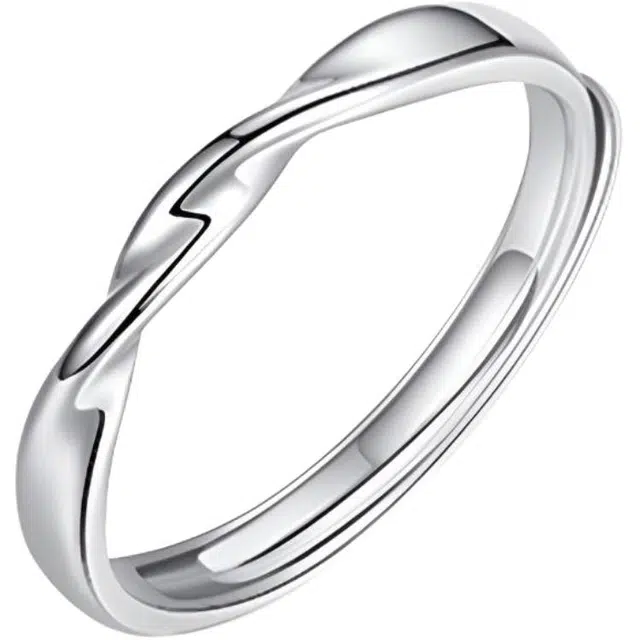 情意绵绵莫比乌斯环无限爱意情侣对戒 日常百搭通勤轻奢简约浪漫告白官宣饰爱 京华录 女友七夕限定周年礼盒 锆石 戒指 男女同款情侣款