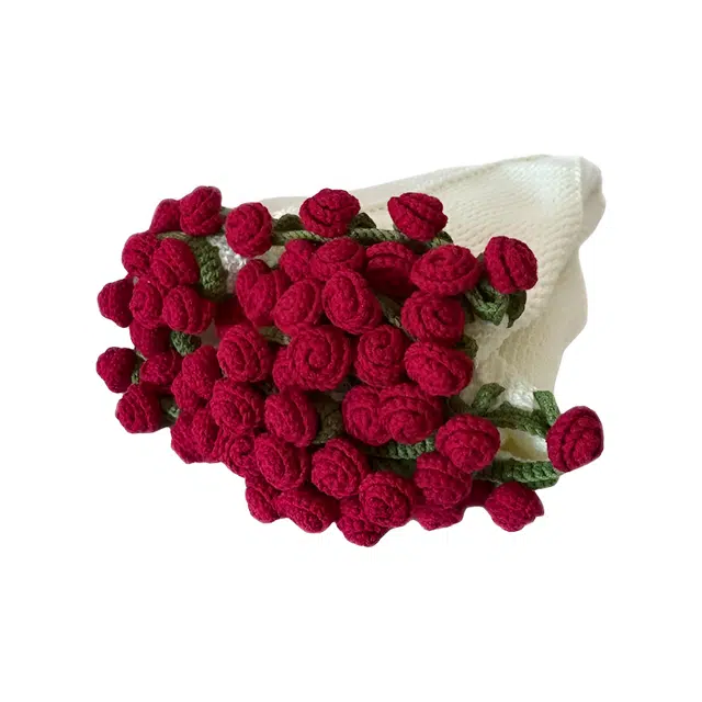 朵喵呦 玫瑰花束毯子成品玫瑰花毯编织花朵毛毯午睡毯 其他手工制作