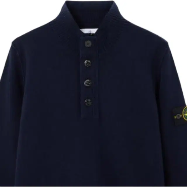Stone Island Badge Button Turtleneck Sweater