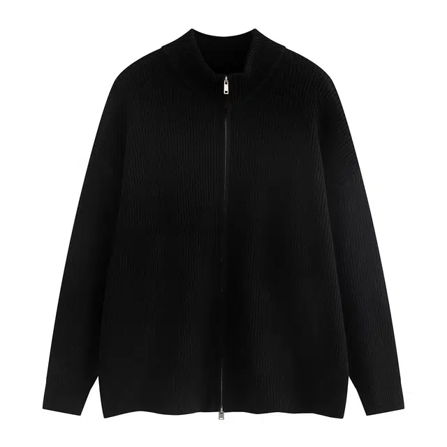 艾梵斯贝 美式复古潮流重工棒球服运动风字母拉链开衫秋冬设计款无性别日常通勤百搭宽松休闲时尚高级感潮酷情侣款针织衫 男女同款