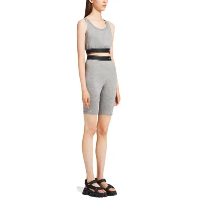 PRADA FW22 Patch Logo Elastic Tank Top Gray