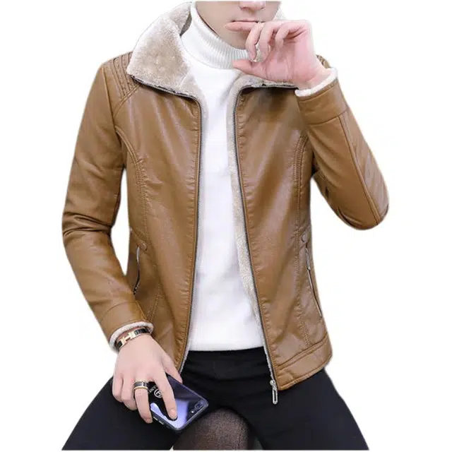 太子龍 冬季厚修身韩版帅气潮流外套皮衣 男款