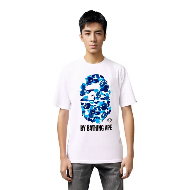 A BATHING APE Abc By Bathing Tee Blue Camo