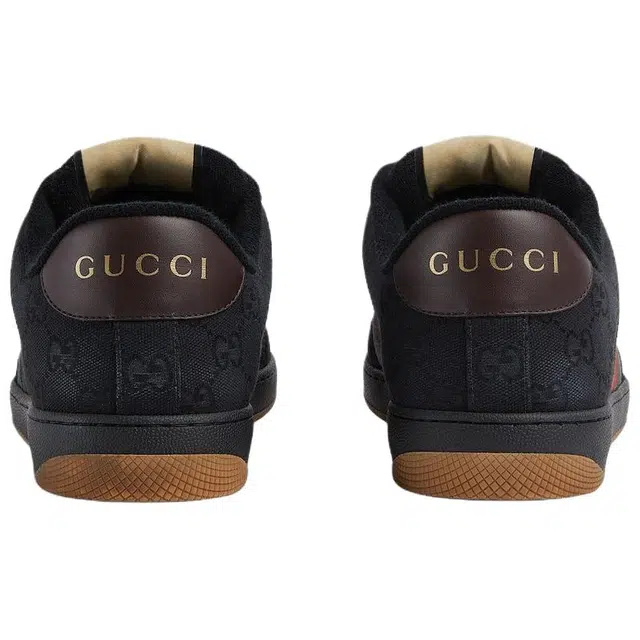 GUCCI Screener Lace-Up Low Top Sneakers Black
