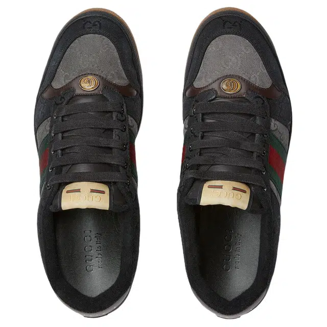GUCCI Screener Lace-Up Low Top Sneakers Black