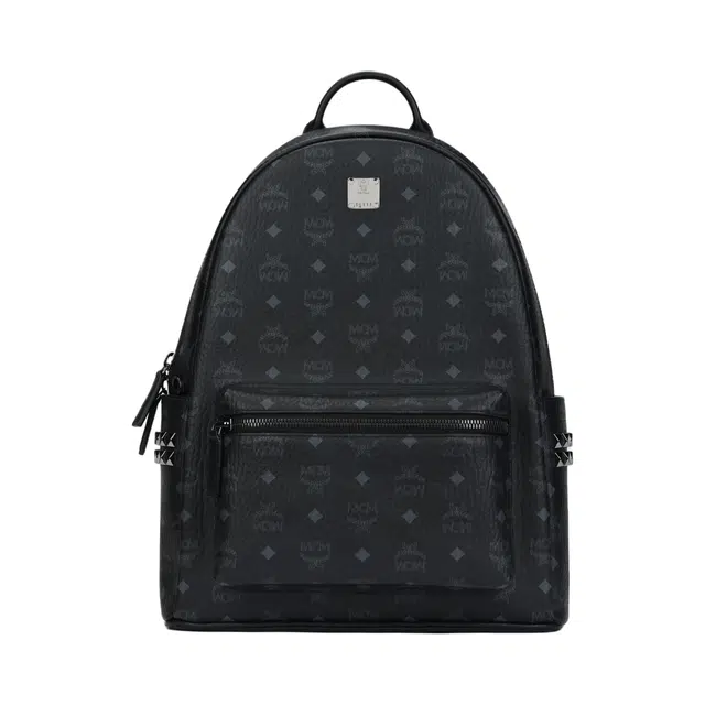 MCM Stark Visetos Backpack Black