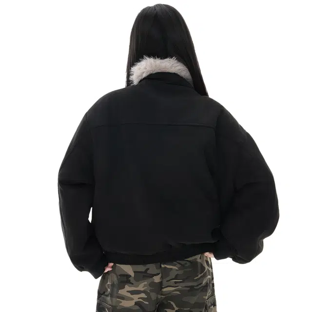 吾皇猫 高级感美式复古加棉加绒加厚保暖冬装棉袄外套无性别主义时尚潮流高端品质设计感解构冬季百搭高街休闲宽松舒适毛领棉服 男女同款