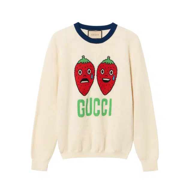 GUCCI FW22 Strawberry Intarsia Sweater