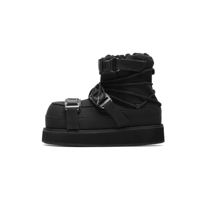 JIPOSEN Vintage Distressed Martin Boots Black