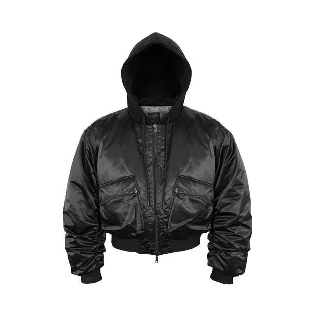 EPOWER PRESENTS Reversible Batwing Puffer Jacket Black Silver