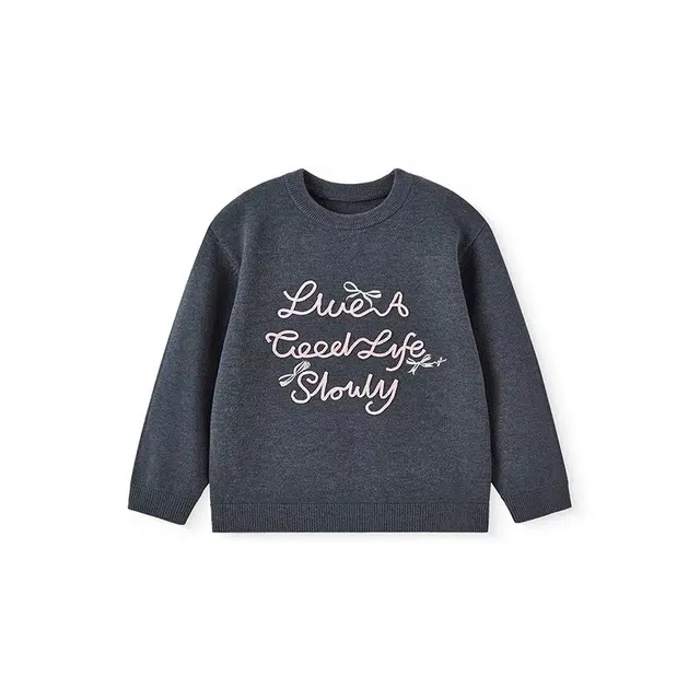 英氏儿童毛衣 长袖休闲保暖百搭套头针织衫