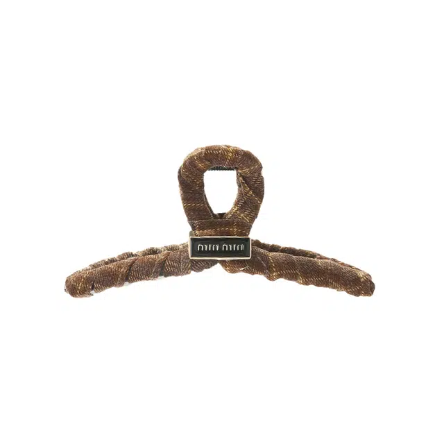 如花梦 秋冬美拉德复古格纹金标高级感大号鲨鱼夹通勤百搭抓夹#好运 布艺 发夹 女款