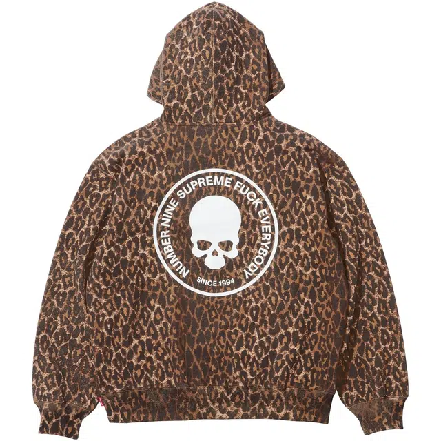 Supreme x Number (N)ine FW25 Hooded Sweatshirt Leopard Print