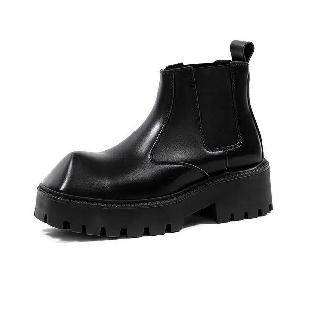 斯黛拉薇兹 潮流百搭 厚底增高 犀牛头设计 英伦工装风 切尔西靴 男款