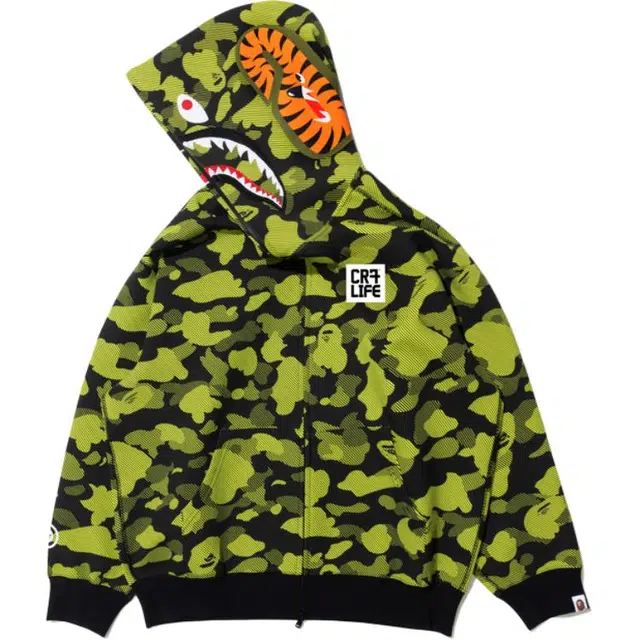 A BATHING APE x CR7 LIFE FW25 Camo Shark Hoodie
