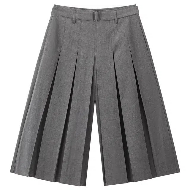 Peacebird Wide Leg Plaid Trousers