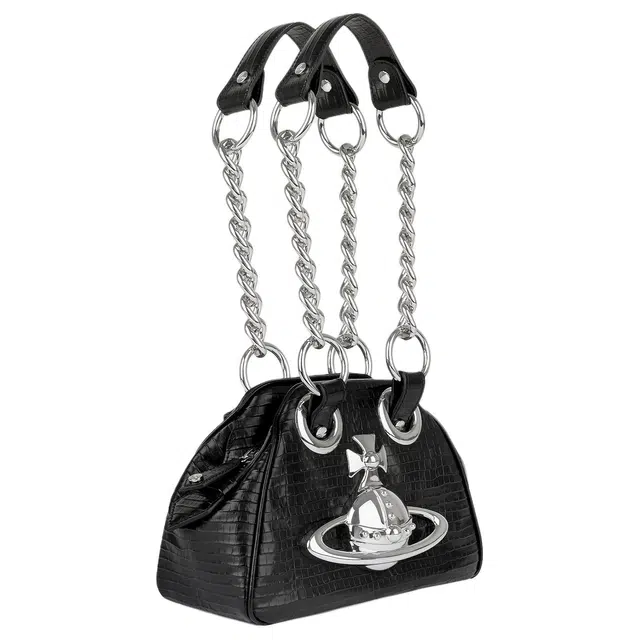 Vivienne Westwood Archive Leather Shoulder Bag Black