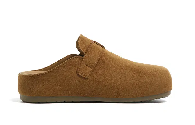 环球 复古休闲 百搭简约 潮流慵懒风 厚底增高 耐磨防滑轻便 小众设计 一脚蹬包头拖鞋 勃肯鞋 男款 驼色