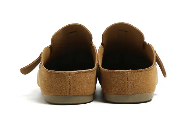 环球 复古休闲 百搭简约 潮流慵懒风 厚底增高 耐磨防滑轻便 小众设计 一脚蹬包头拖鞋 勃肯鞋 男款 驼色