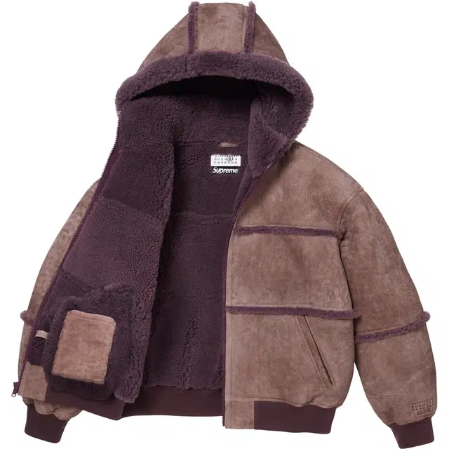 Supreme MM6 Maison Margiela SS26 WEEK4 Hooded Shearling Bomber Jacket