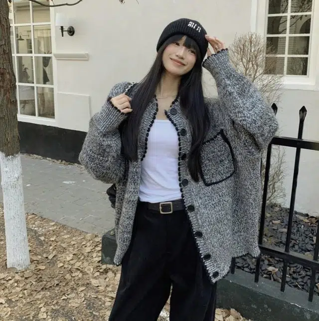 轻迎 韩系小香风软糯慵懒风外套开衫针织衫 女款