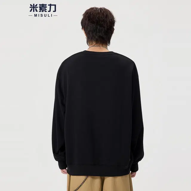 米素力 宽松圆领秋季动物落肩袖潮套头卫衣 男女同款