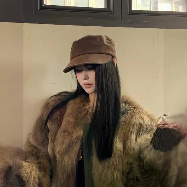 艾佳微 中古风美拉德平顶帽大头围时尚显白显脸小 涤纶 贝雷帽 男女同款情侣款