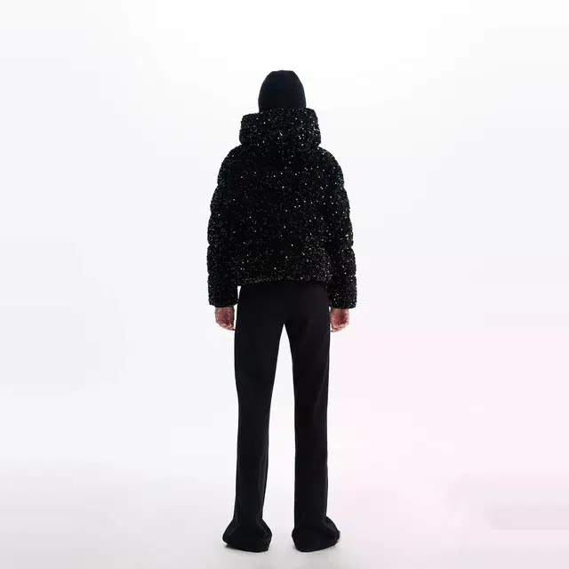 MEFUR Velvet Sequin Hoodie Down Jacket