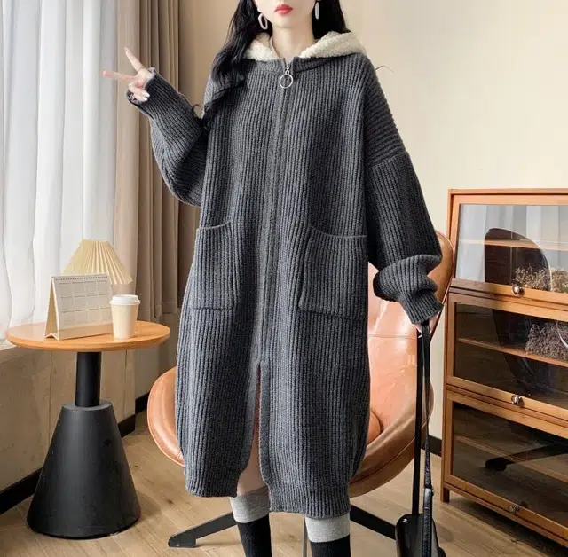 轻迎 宽松复古慵懒风拼接百搭时尚显瘦针织衫 女款