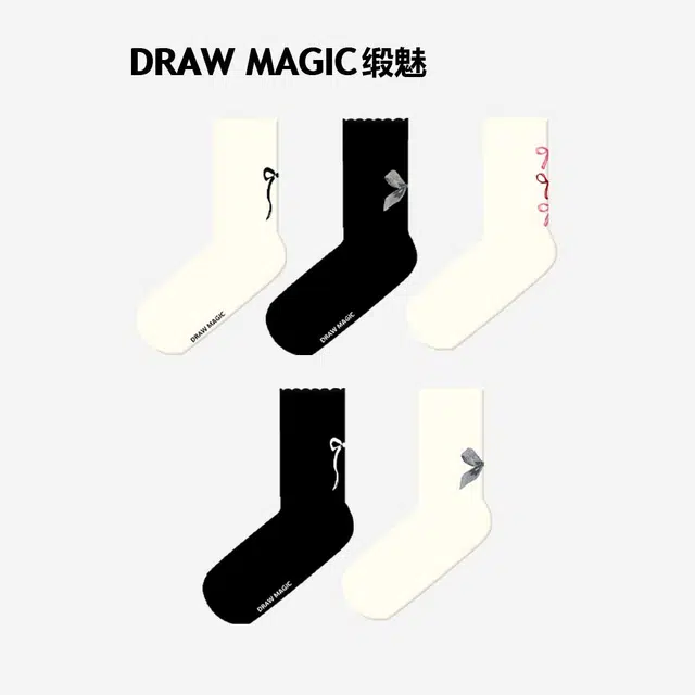 缎魅 蝴蝶结春夏潮甜美中筒袜 女款