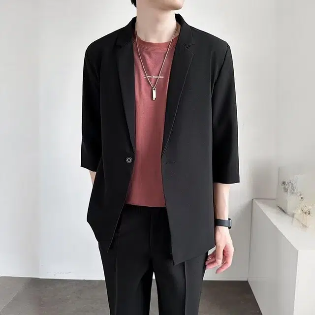 袋鼠 都市轻奢法式浪漫百搭高级感正装秋季焕新通勤休闲七分袖透气舒适时尚西装 男女同款