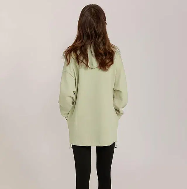 莫代尔 美式复古上衣字母印花连帽长袖通勤卫衣 女款