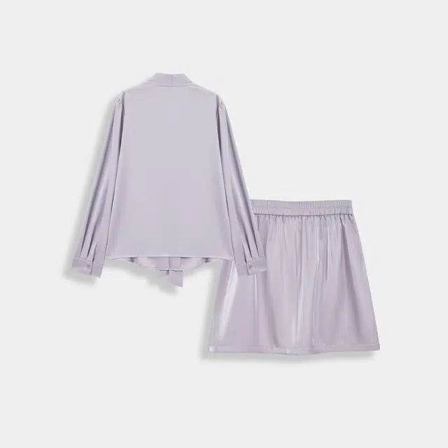 爱依服 大码秋季法式长袖温柔风裙装套装 女款