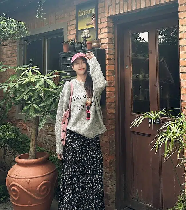 轻迎 韩系慵懒风宽松复古长袖字母印字针织衫 女款