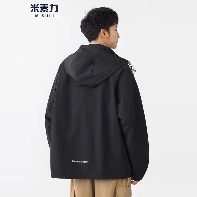 米素力 宽松秋季工装落肩袖潮夹克 男女同款