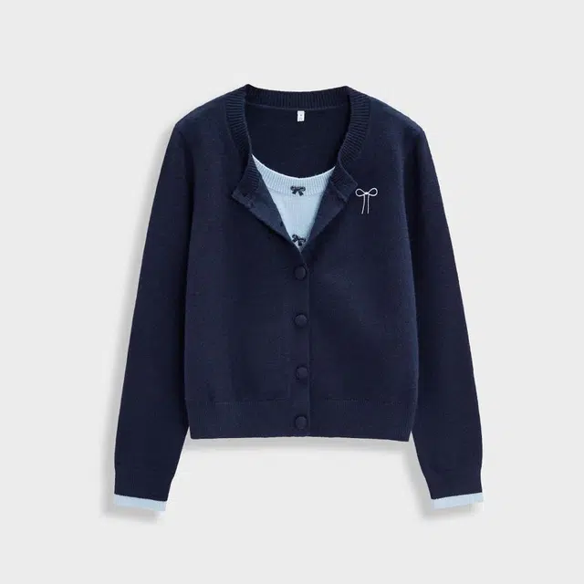 爱依服 甜美温柔假两件常规针织衫 女款