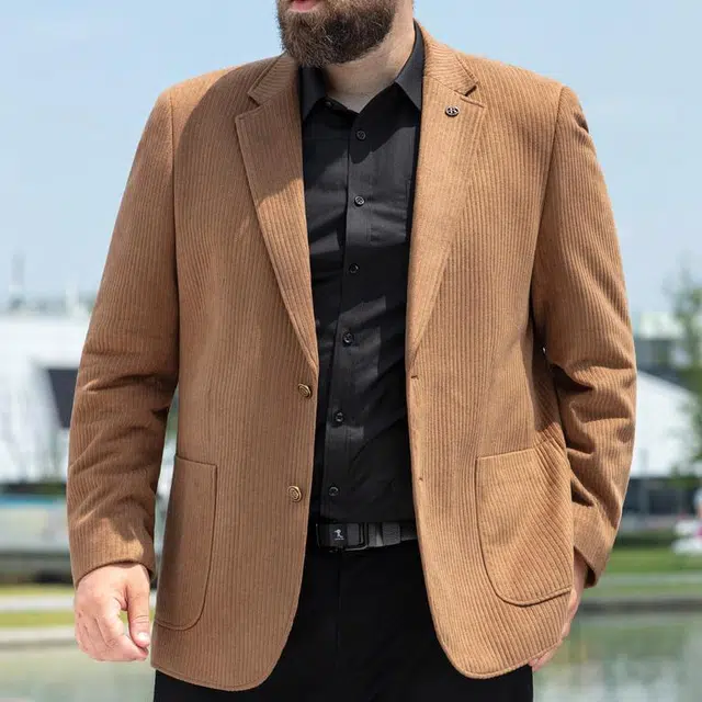 百胜狐 加大码男装宽松商务复古休闲礼服单西外套西装 男款