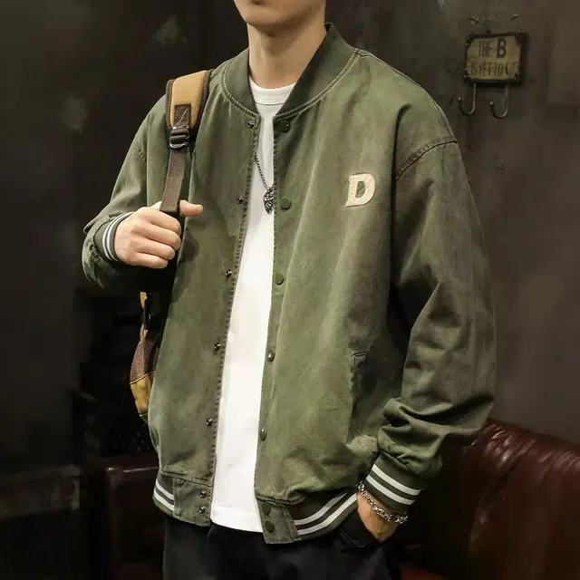 路杰邦 美式棒球服男秋季宽松工装外套男潮牌痞帅休闲夹克 男女同款