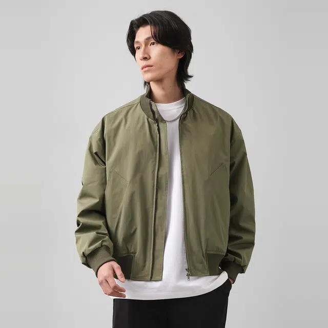 纯团 高街哈灵顿廓形立领工装春秋季宽松潮牌休闲美式飞行员夹克外套 男款