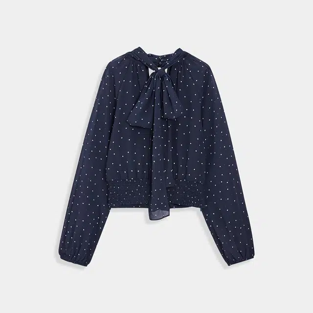 爱依服 波点时尚长袖常规法式衬衫 女款