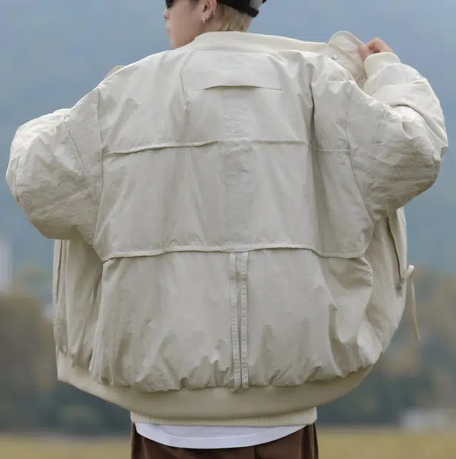 邦固依品 冬季纯色拼接棒球男生日系街头宽松百搭加厚保暖工装棉衣外套棉服 男款