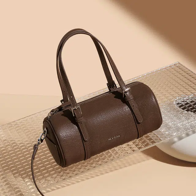 稻草人 经典百搭时尚通勤 牛皮 单肩手提包 女款